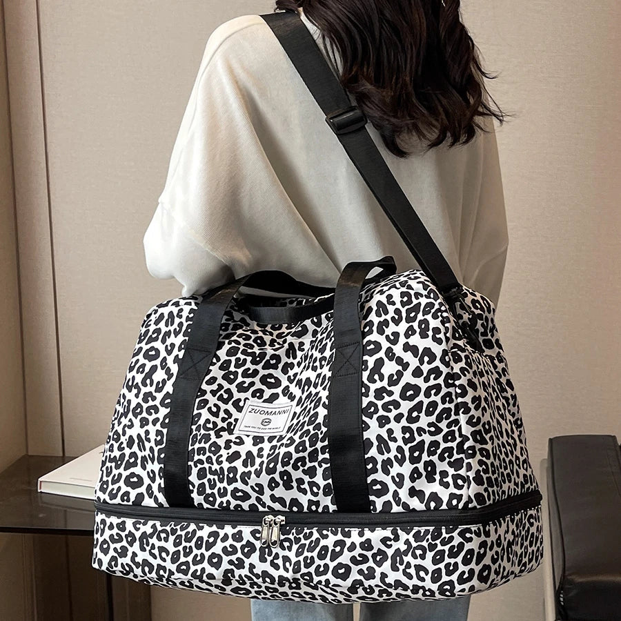 Animal Print Women's Duffle Bag – Large Nylon Gym & Travel Weekender