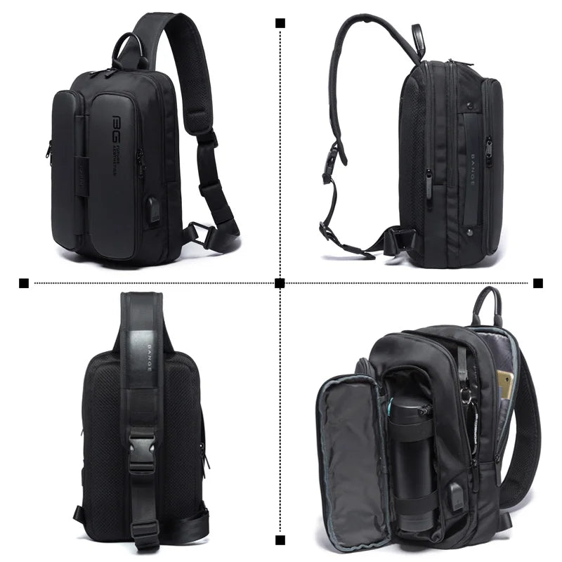 Bange Crossbody Sling Bag with USB Charging Port for Men