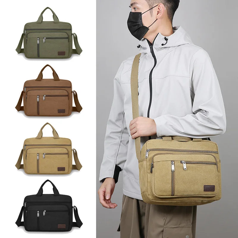 Canvas Shoulder Bag for Men – Casual Crossbody Tote