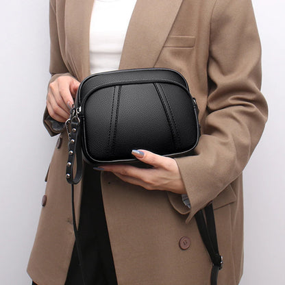 Crossbody Bag for Women – Soft Faux Leather Rivet Zipper Shoulder Purse