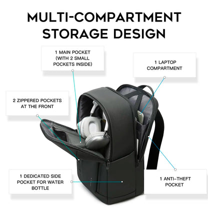 Bange 15.6" Laptop Backpack – Multi-Pocket Waterproof Business Travel Bag