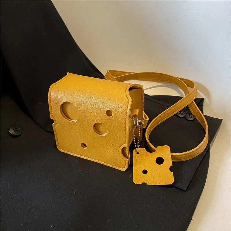 Cheese Shaped Mini Crossbody Bag – Cute Novelty Purse