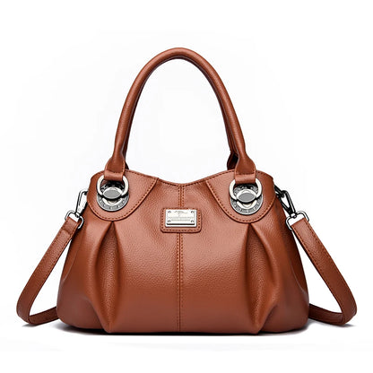 Soft Leather Crossbody Tote Bag – Women's Luxury 3-Layer Handbag
