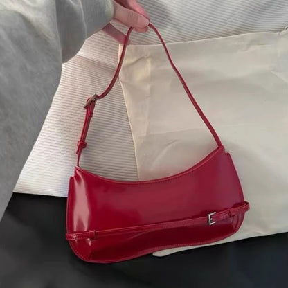 French Niche Leather Shoulder Bag – Women's Luxury Baguette Handbag
