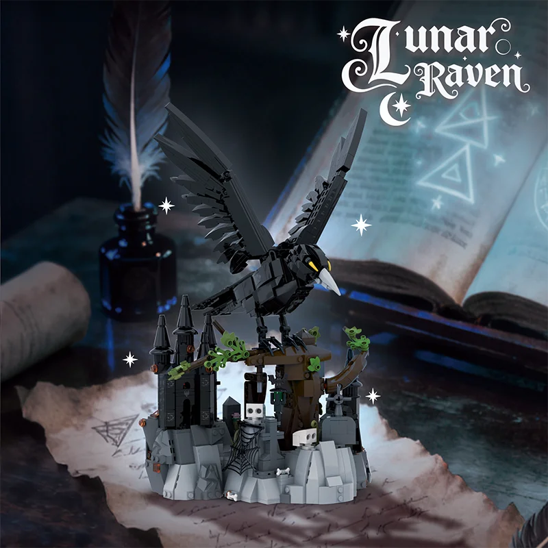 Lunar Raven Building Blocks Set – Dark Crow MOC Model