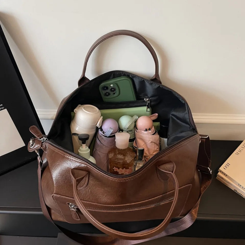 Large Capacity Women's Tote Bag – Leather Shoulder Commuter Bag