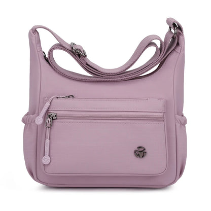 Women's Lightweight Waterproof Nylon Crossbody Bag – Multi-Pocket Shoulder Handbag