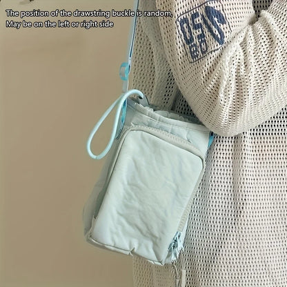 Small Crossbody Shoulder Pouch Bag with Water Bottle Holder & Phone Pocket