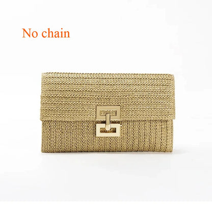 Straw Woven Clutch Bag – Women's Raffia Crochet Beach Purse