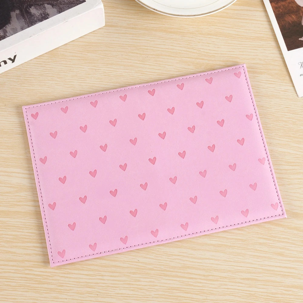 Passport Holder – Cute Heart Print PU Leather Travel Wallet