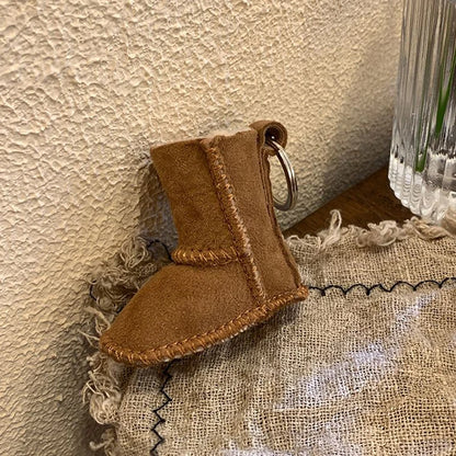 Mini Boot Keychain – Fluffy Shoe Charm for Women