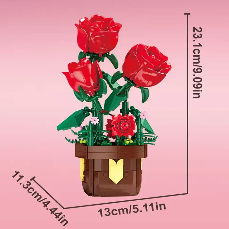 Flower Bouquet Building Blocks Set – Sunflower Potted Plant Decor