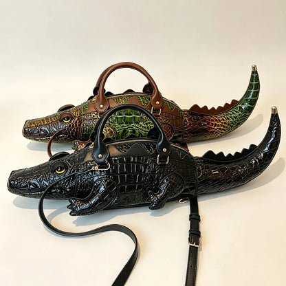 Crocodile Shaped Handbag – Women's Luxury 3D Animal Shoulder Bag