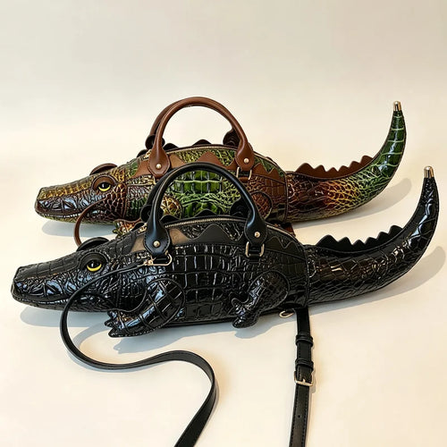 Crocodile Shaped Handbag – Women's Luxury 3D Animal Shoulder Bag