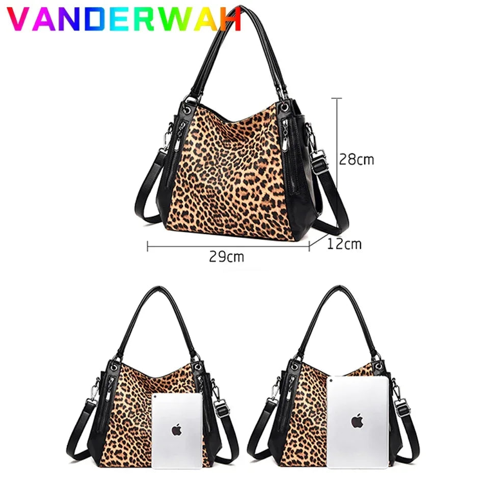 Women's Leopard Print Tote Bag – Luxury Shoulder & Crossbody