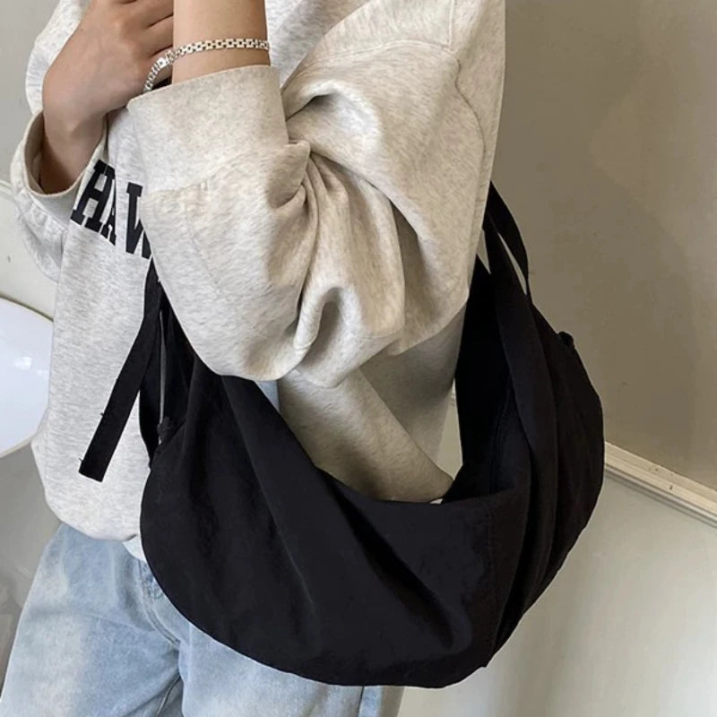 Large Capacity Nylon Dumpling Tote Bag – Casual Crossbody Shoulder Bag
