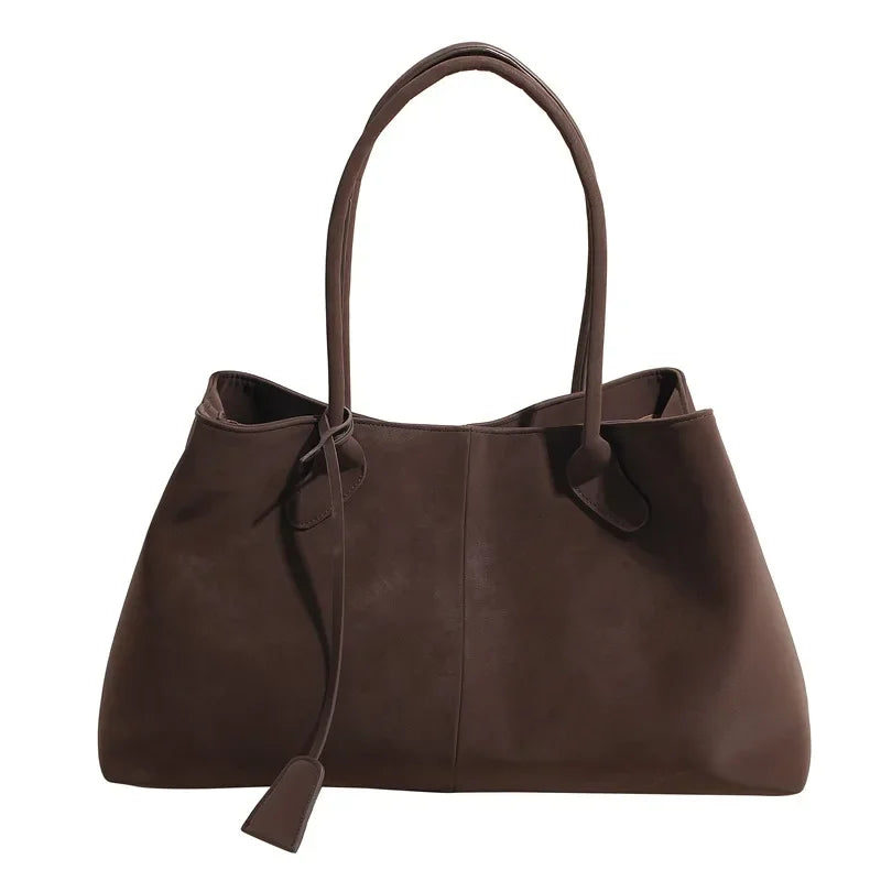 Large Capacity Faux Suede Tote Bag – Women's Shoulder Handbag