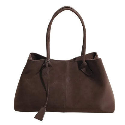 Large Capacity Faux Suede Tote Bag – Women's Shoulder Handbag