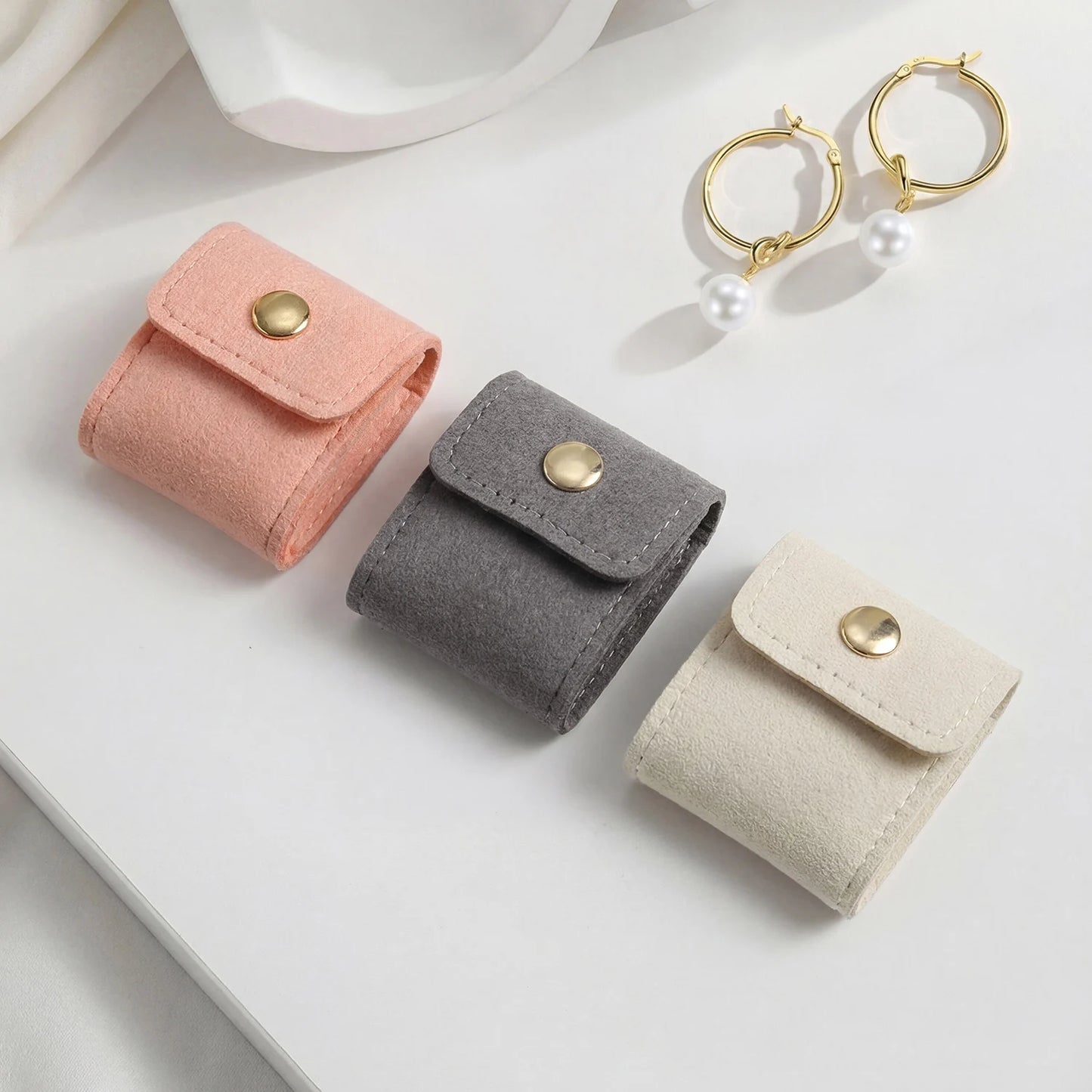Mini Leather Jewelry Storage Bag – Foldable Portable Organizer for Women