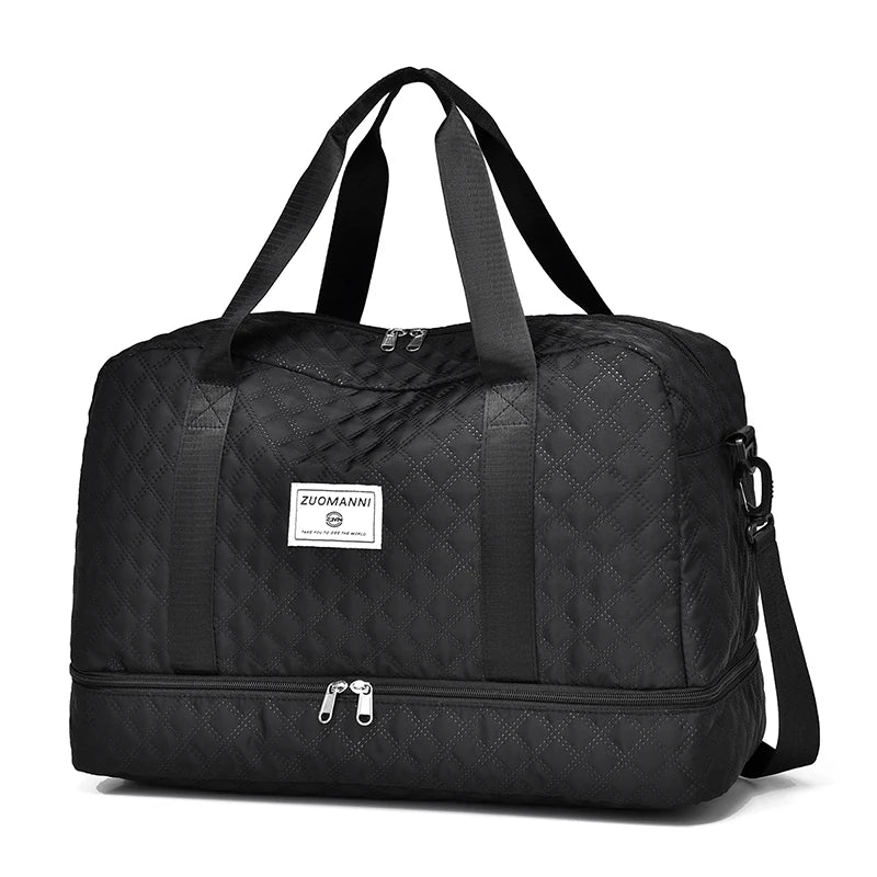 Large Capacity Travel Duffel Bag Quilted Sports Gym Bag