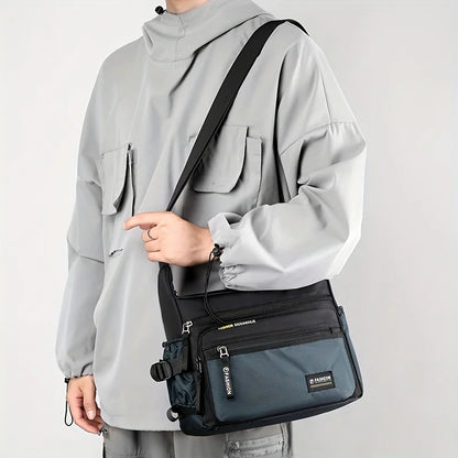 Waterproof Nylon Men's Crossbody Shoulder Bag – Multi-Pocket