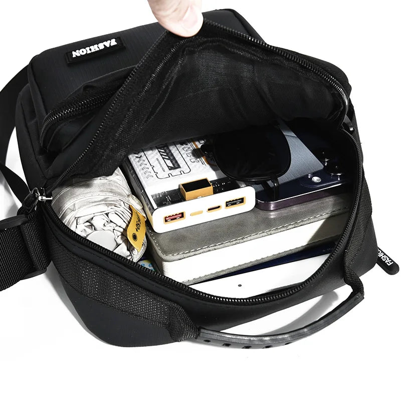 Men's Oxford Shoulder Bag – Multi-Pocket Messenger Handbag