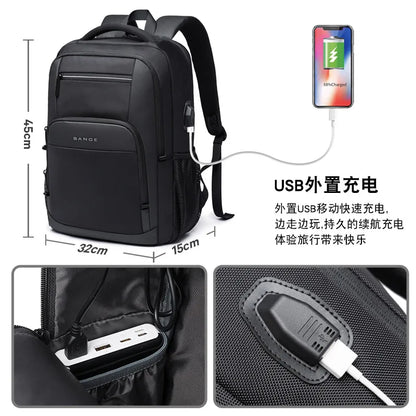 BANGE Men's Laptop Backpack with USB Charging Port – Travel & Business
