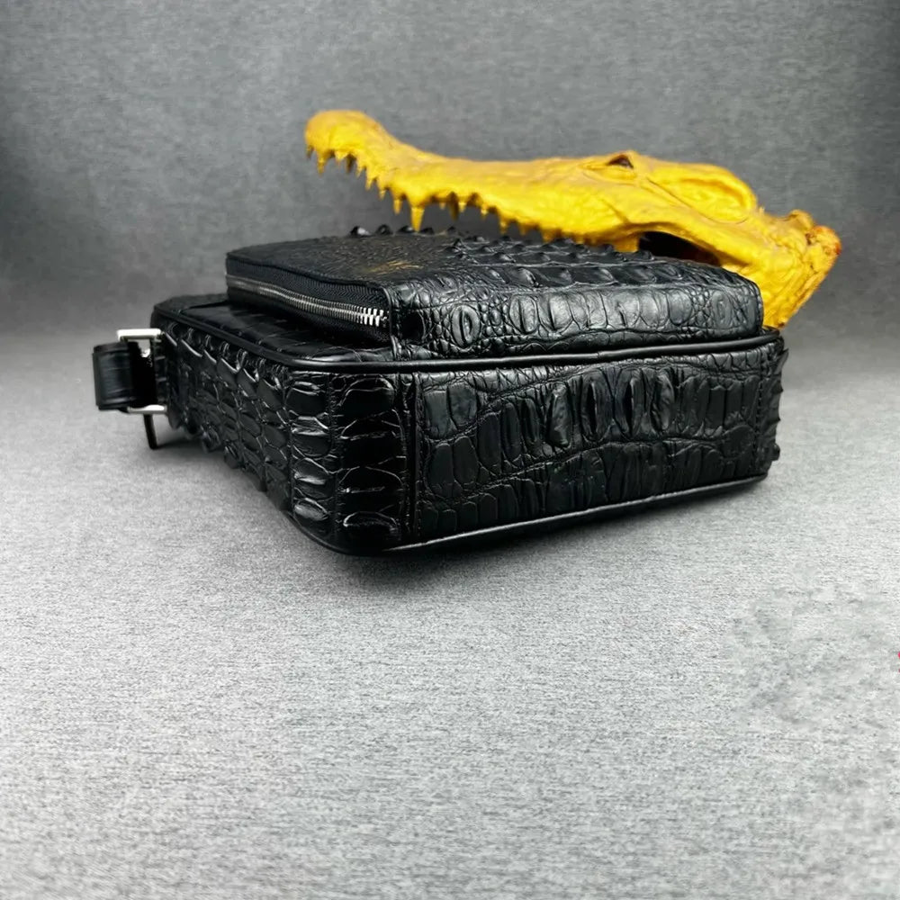 Crocodile Leather Men's Crossbody Bag – Travel & Business Shoulder Bag