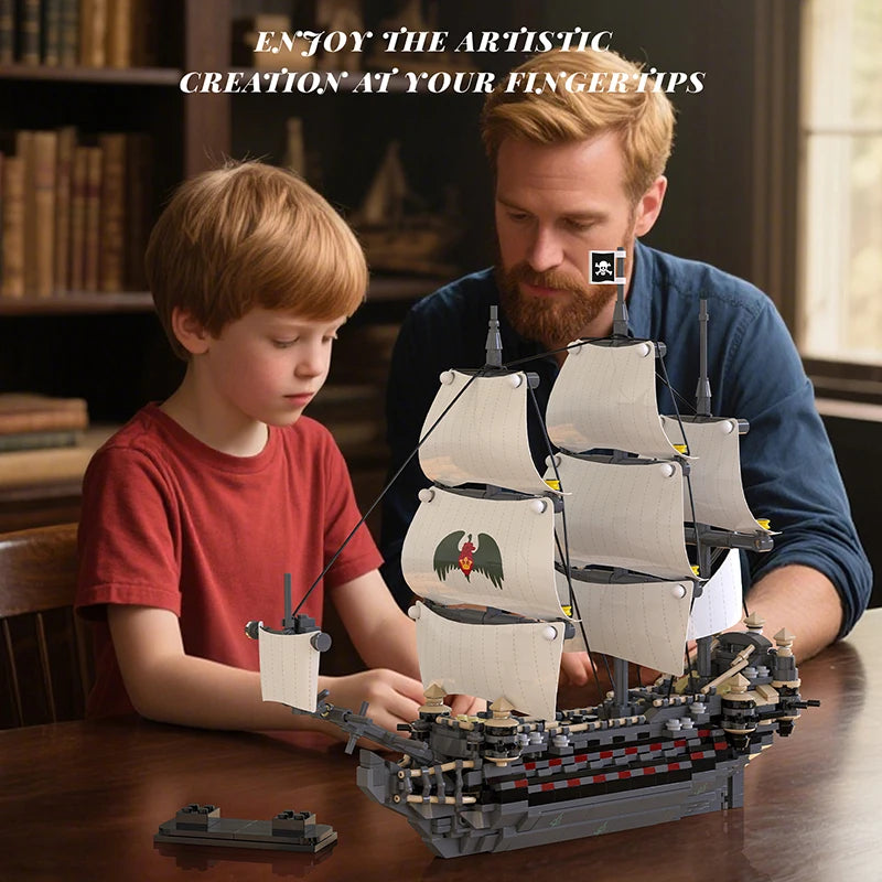 Ghost Mary Pirate Ship MOC Building Blocks Set – 1000 Pcs
