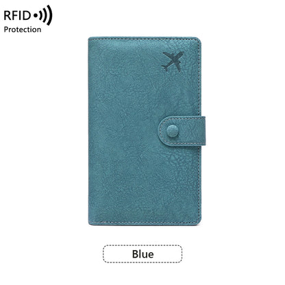 RFID Passport Wallet – Multifunctional Travel Holder with Airplane Design
