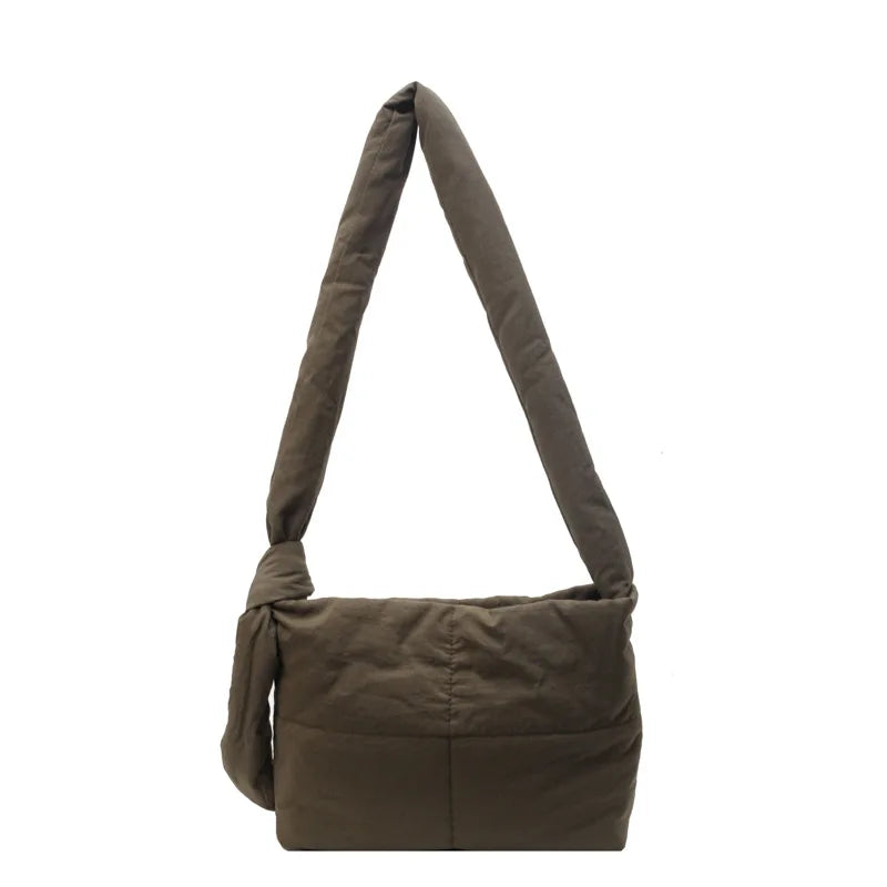 Puffy Down Cotton Padded Shoulder Bag Large Capacity