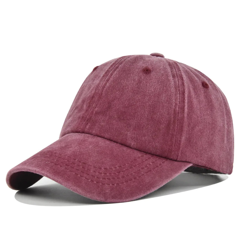 Solid Color Washed Cotton Baseball Cap – Unisex Dad Hat