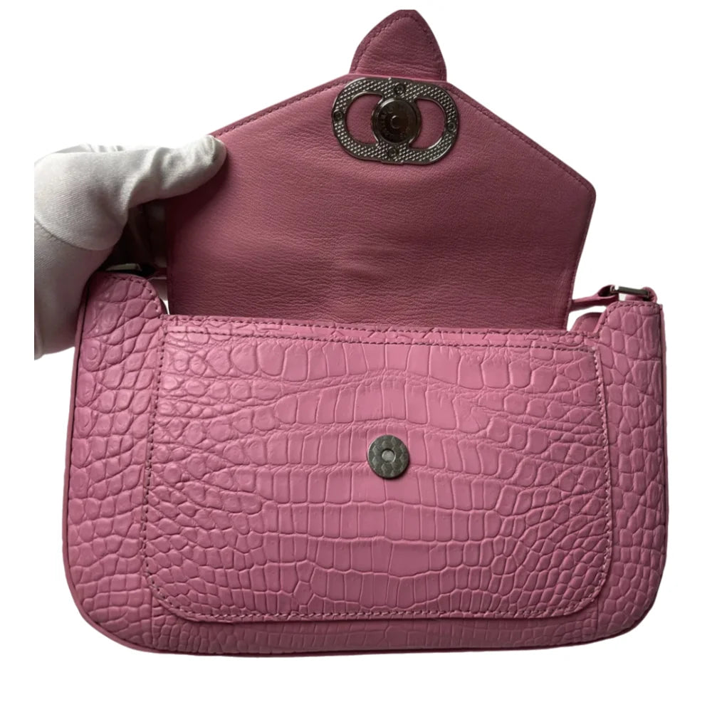 Crocodile Leather Shoulder Bag – Women's Flap Crossbody