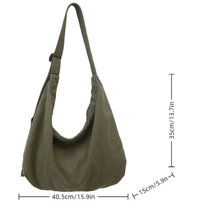 Canvas Crossbody Hobo Bag – Retro Large Capacity Shoulder Bag