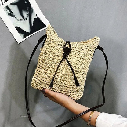 Woven Straw Shoulder Bag – Bohemian Beach Crossbody