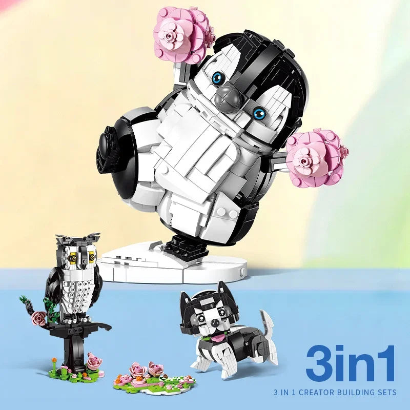 3-in-1 Animal Building Blocks Set – DIY Capybara, Panda, Penguin & More