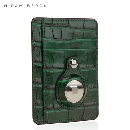 Croco Leather AirTag Card Holder Wallet – Custom Name