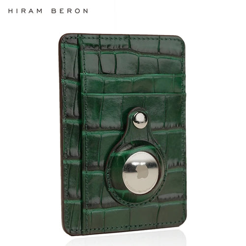 Croco Leather AirTag Card Holder Wallet – Custom Name
