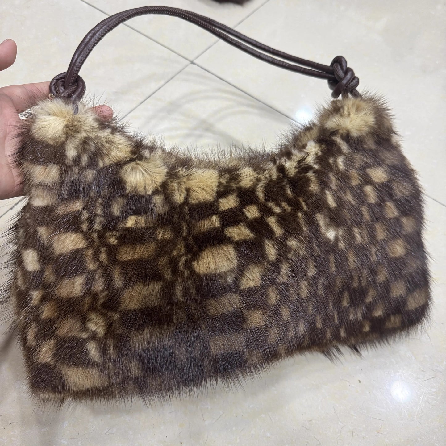 Real Fur Shoulder Bag Women Mink Hair Designer Luxury Handbag Trend Casual Elegant Female Bags