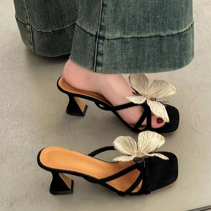 Flower Wedge Mules – Women's Open Toe Summer Sandals