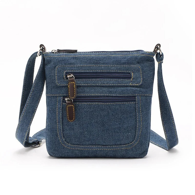 Vintage Denim Crossbody Bag for Women