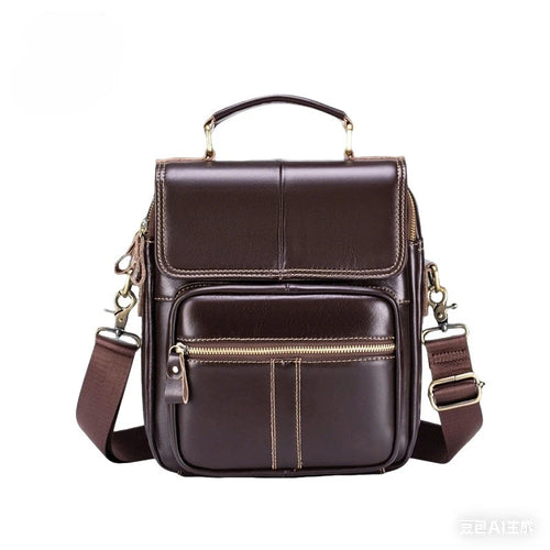Genuine Leather Men's Crossbody Shoulder Bag – Vintage Style