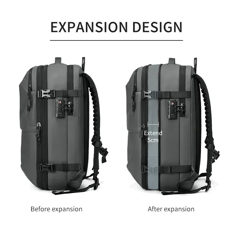 Vacuum Compression Travel Backpack – 17" Laptop, Large Capacity, Business