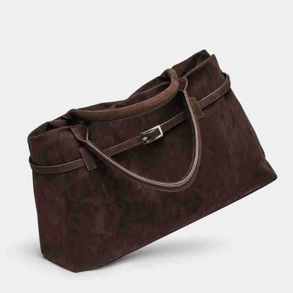 Women S Retro Suede Frosted Bag Casual Large Luxury Design Commuter High-End Armpit Soft Handle