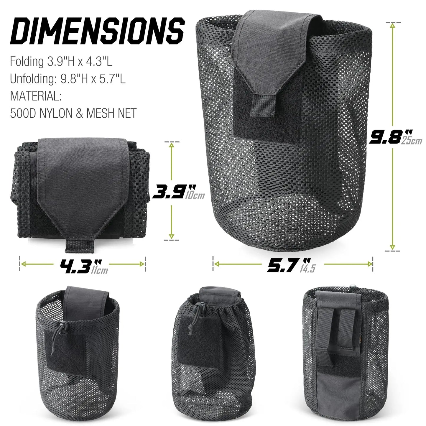 Tactical Magazine Dump Pouch – Roll-Up Mesh MOLLE Utility Bag