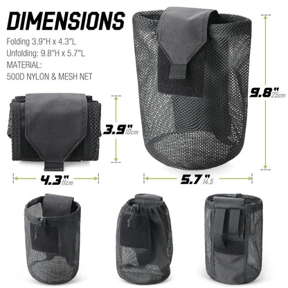 Tactical Magazine Dump Pouch – Roll-Up Mesh MOLLE Utility Bag