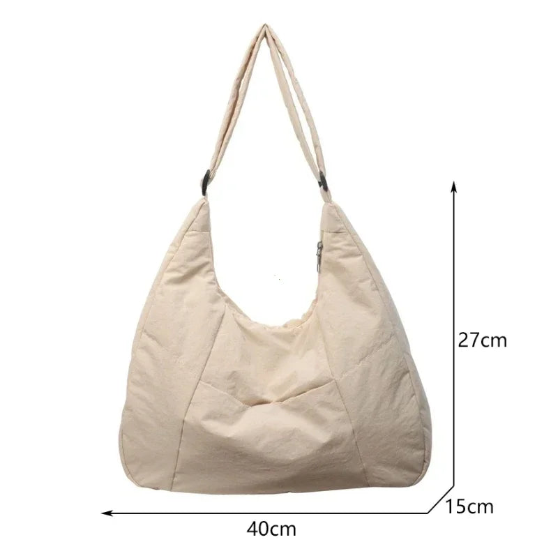 Quilted Puffer Shoulder Bag – Women's Large Soft Tote