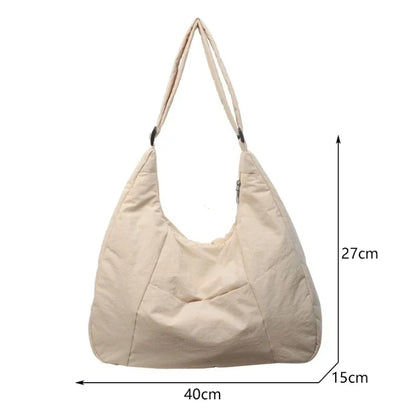 Quilted Puffer Shoulder Bag – Women's Large Soft Tote