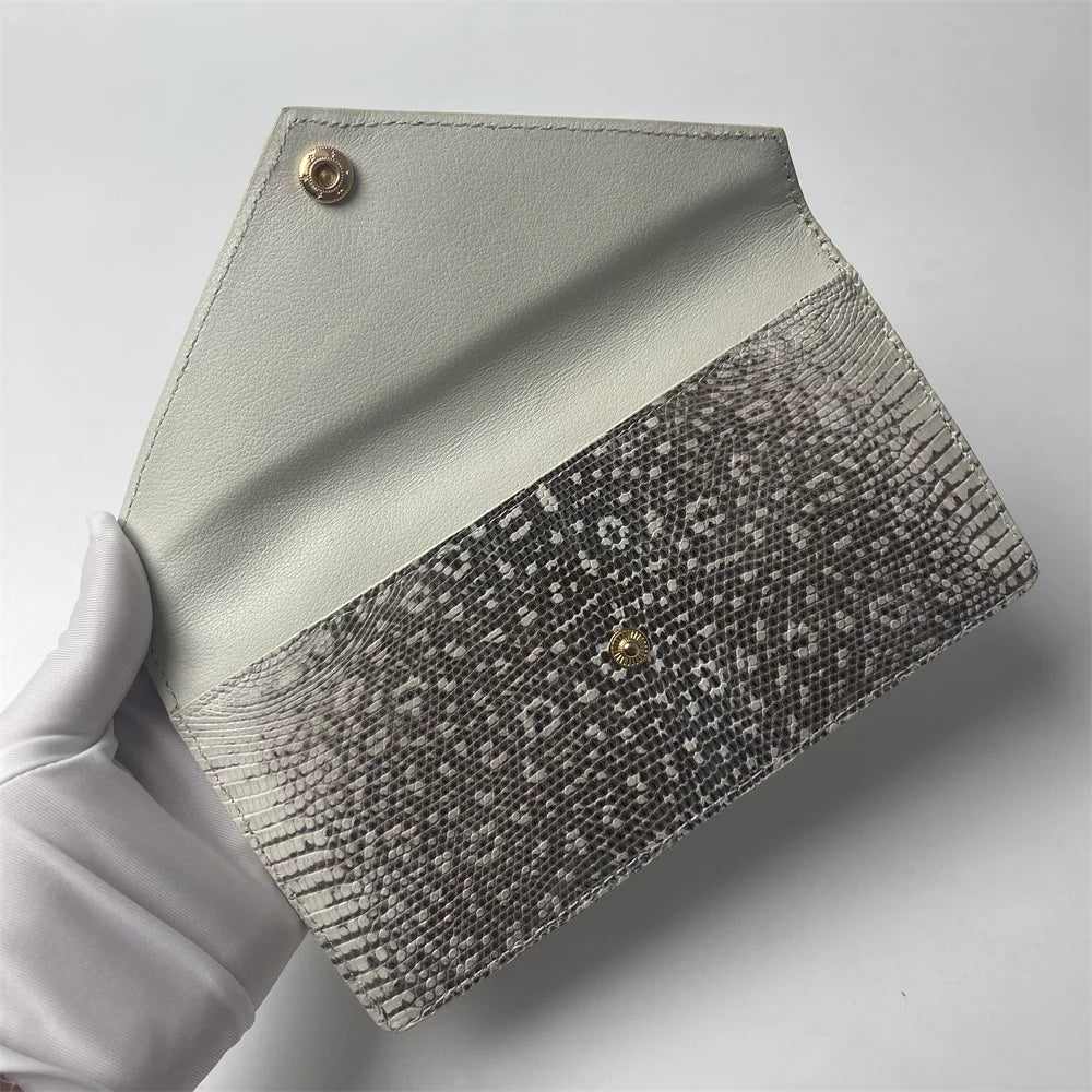 Lizard Leather Women's Envelope Clutch – Genuine Exotic Card Wallet