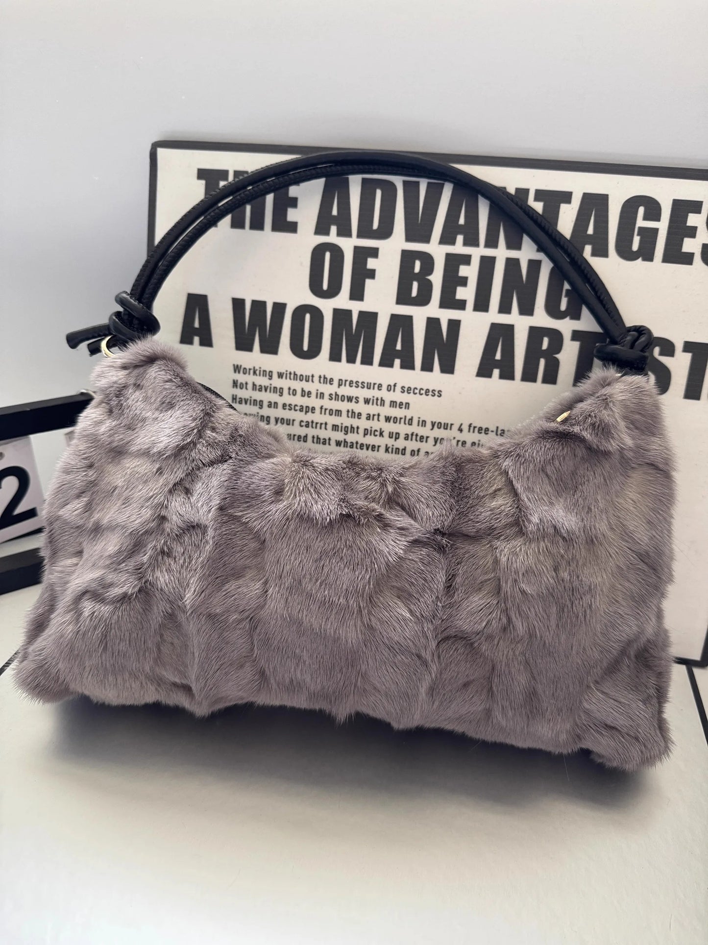 Real Fur Shoulder Bag Women Mink Hair Designer Luxury Handbag Trend Casual Elegant Female Bags